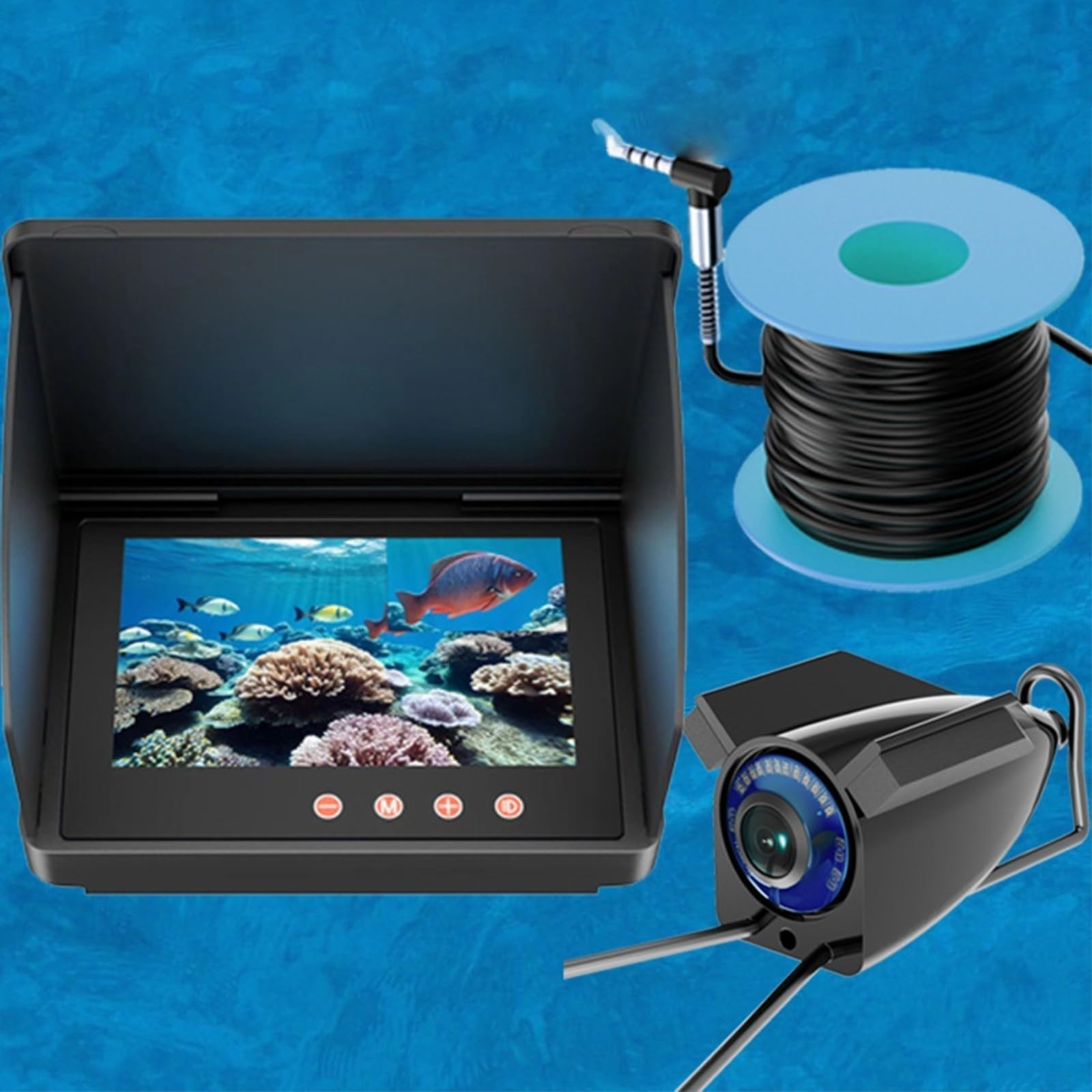 **4.3 Inch HD Underwater Fishing Camera with 5000mAh Battery – Waterproof Fish Finder for Ice, Boat & Freshwater Fishing – Ultra Clear Screen & 15m Cable – Perfect for Anglers & Ice Fishing Enthusiasts**