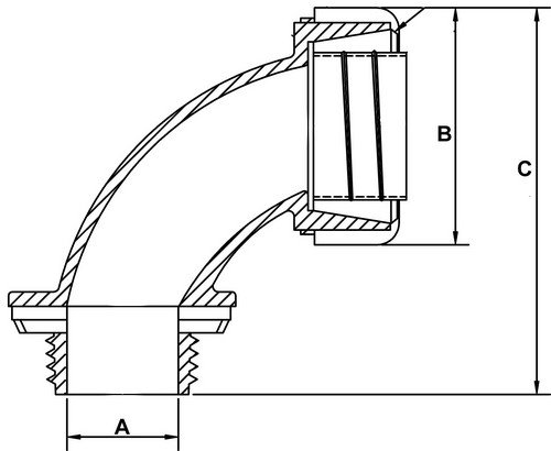 Morris 15300 90 Degree Zinc Die Cast Liquid Tight Connector - 3-1/2