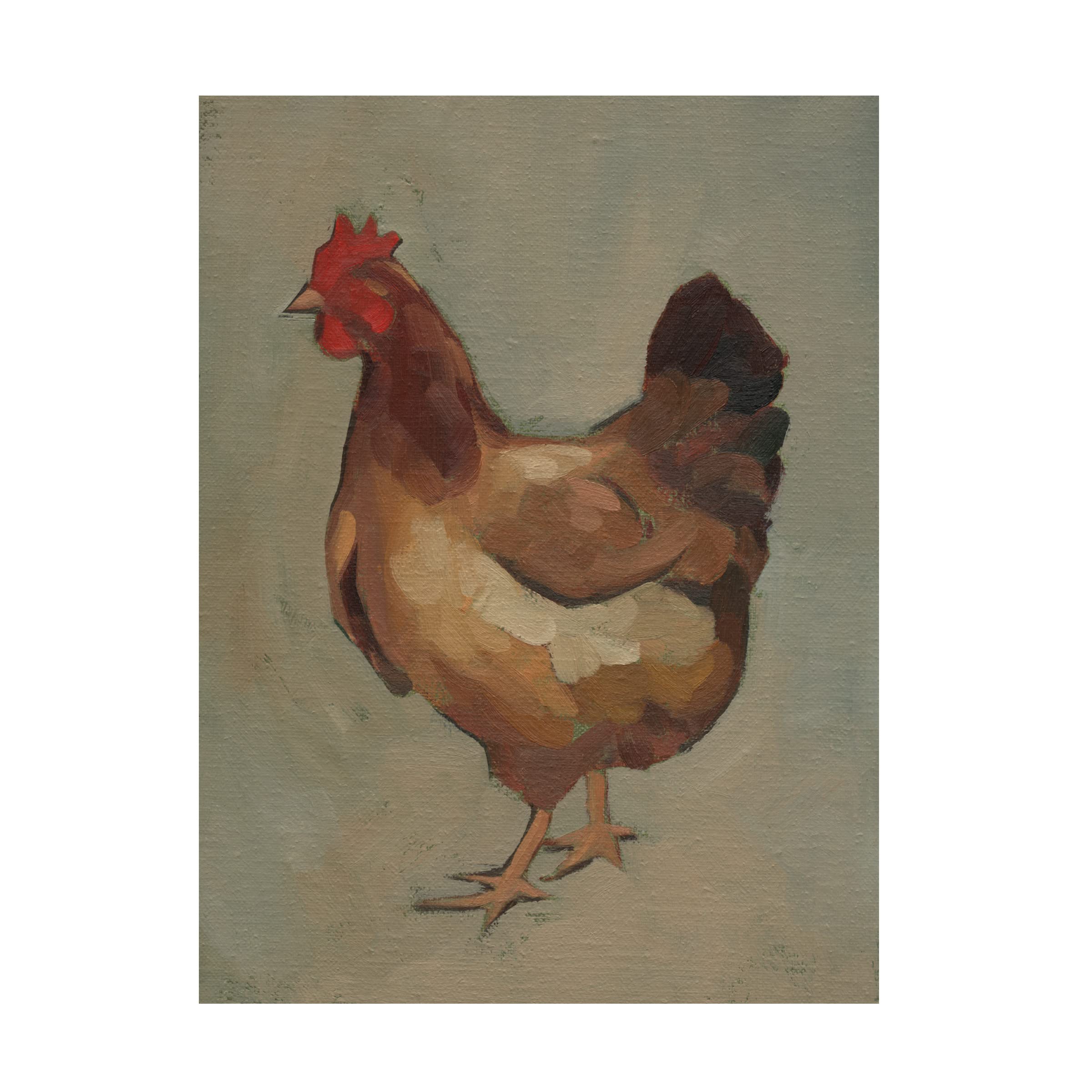 Trademark Fine Art 'Egg Hen II' Canvas Art by Jacob Green - Farmhouse Decor, Kitchen Wall Art, Unique Home Decor for Living Room & Dining Room