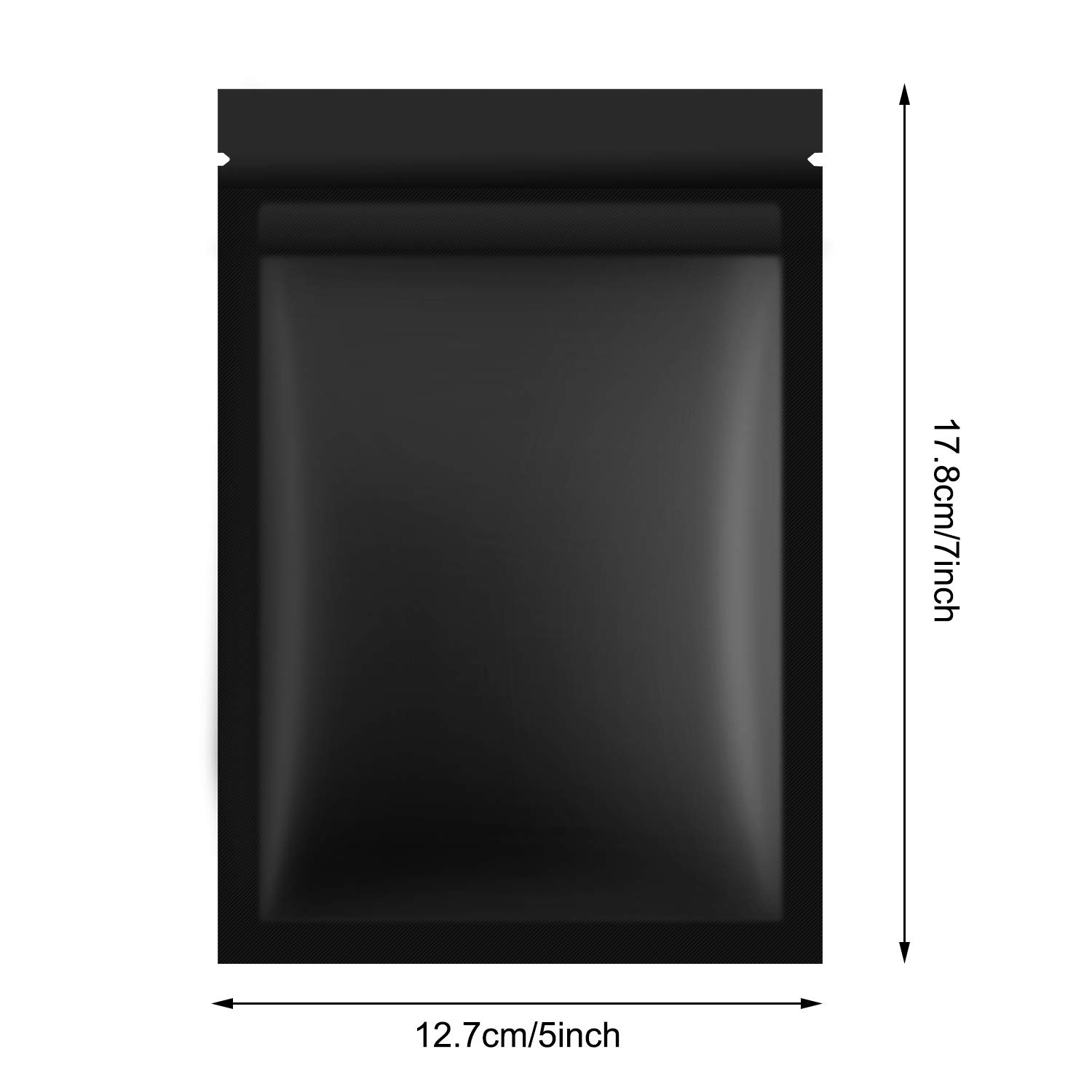 Blulu 100-Pack Resealable Smell Proof Mylar Bags 5x7 Inches - Airtight Food Storage Pouches for Snacks, Coffee, Tea & Cannabis | Perfect for Party Favors, Travel & Home Organization (Black)