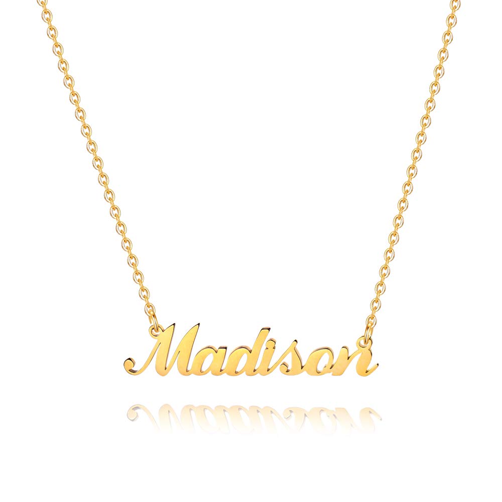 Custom Name Necklace for Women & Kids - 18K Gold Plated Personalized Monogram Necklace | Perfect Gift for Birthday, Anniversary & Valentine's Day