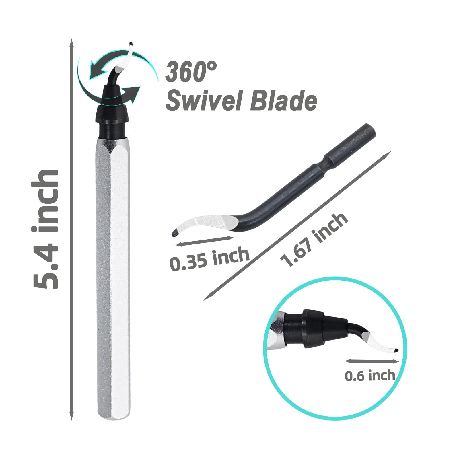 High-Speed Steel Swivel Deburring Tool - Professional Deburring Tool for Metal, PVC, Copper Pipes, Plastic & 3D Printing - Multi-Purpose Reamer for DIY, Plumbing & Industrial Use