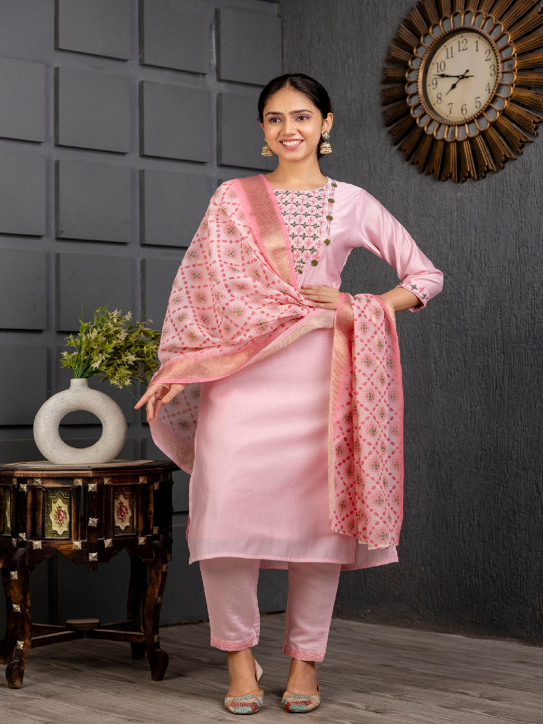 Elegant Baby Pink Designer Ready-Made Pant Suit with Embroidery Work - Perfect for Weddings, Parties & Special Occasions
