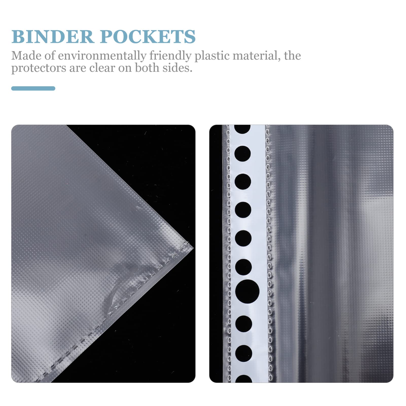 EXCEART 100Pcs Clear Plastic A4 Binder Pockets with Zipper - Loose Leaf File Pouches for Home & Office Document Organization - Perfect for School, Office Supplies, and Filing Cabinets