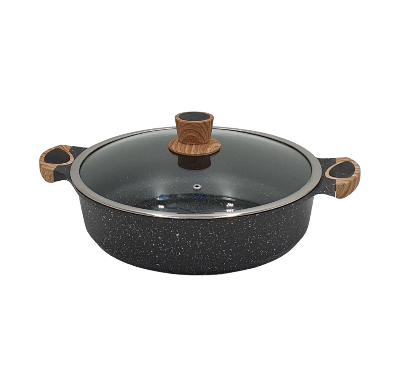 32CM Granite Low Pot Black - Set of 10 - Perfect for Indoor Plants, Succulents, and Home Decor