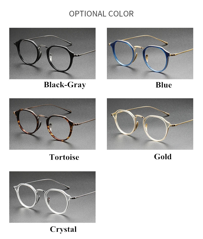 Black Titanium Acetate Full Rim Flat Top Oval Eyeglasses for Men - Stylish & Durable Frame (Model 4213) | Perfect for Work, Reading & Everyday Fashion