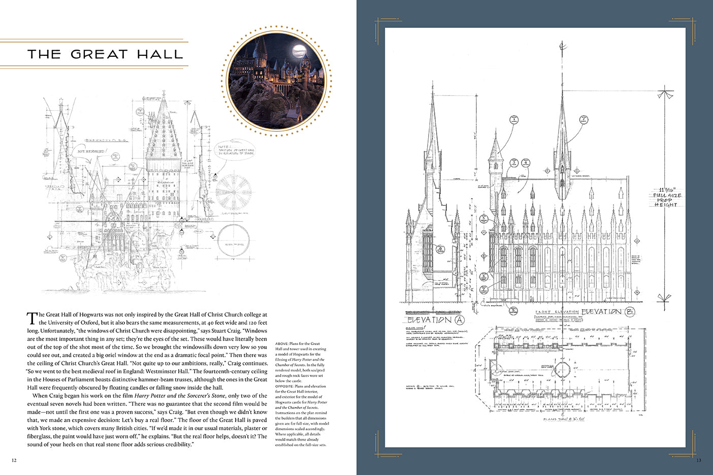 Harry Potter: The Blueprints - Official Movie Set Design Book for Collectors & Fans - Perfect for Home Decor, Gifts, and Potterhead Collections