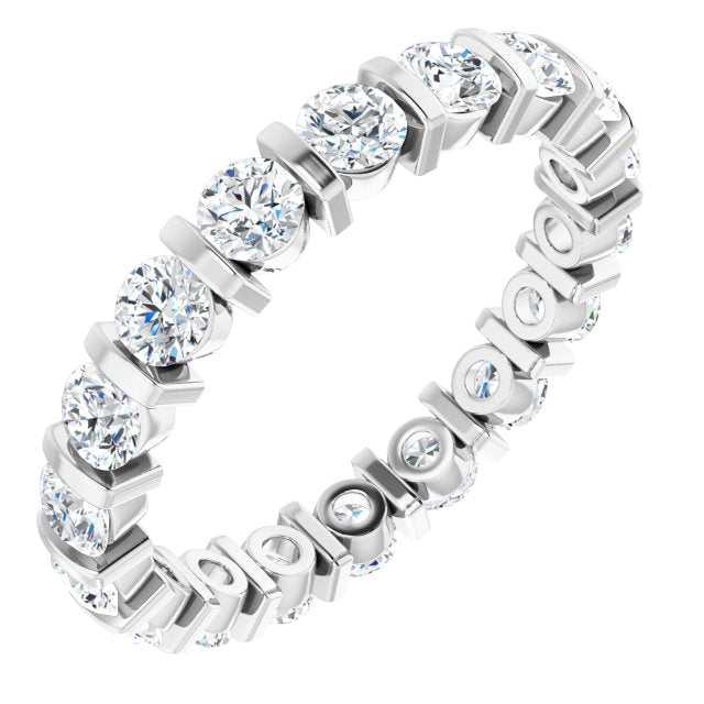 1.80 Carat Round Diamond Eternity Wedding Band - 14K White Gold Classic Stackable Ring for Anniversary, Engagement & Bridal Jewelry Gifts