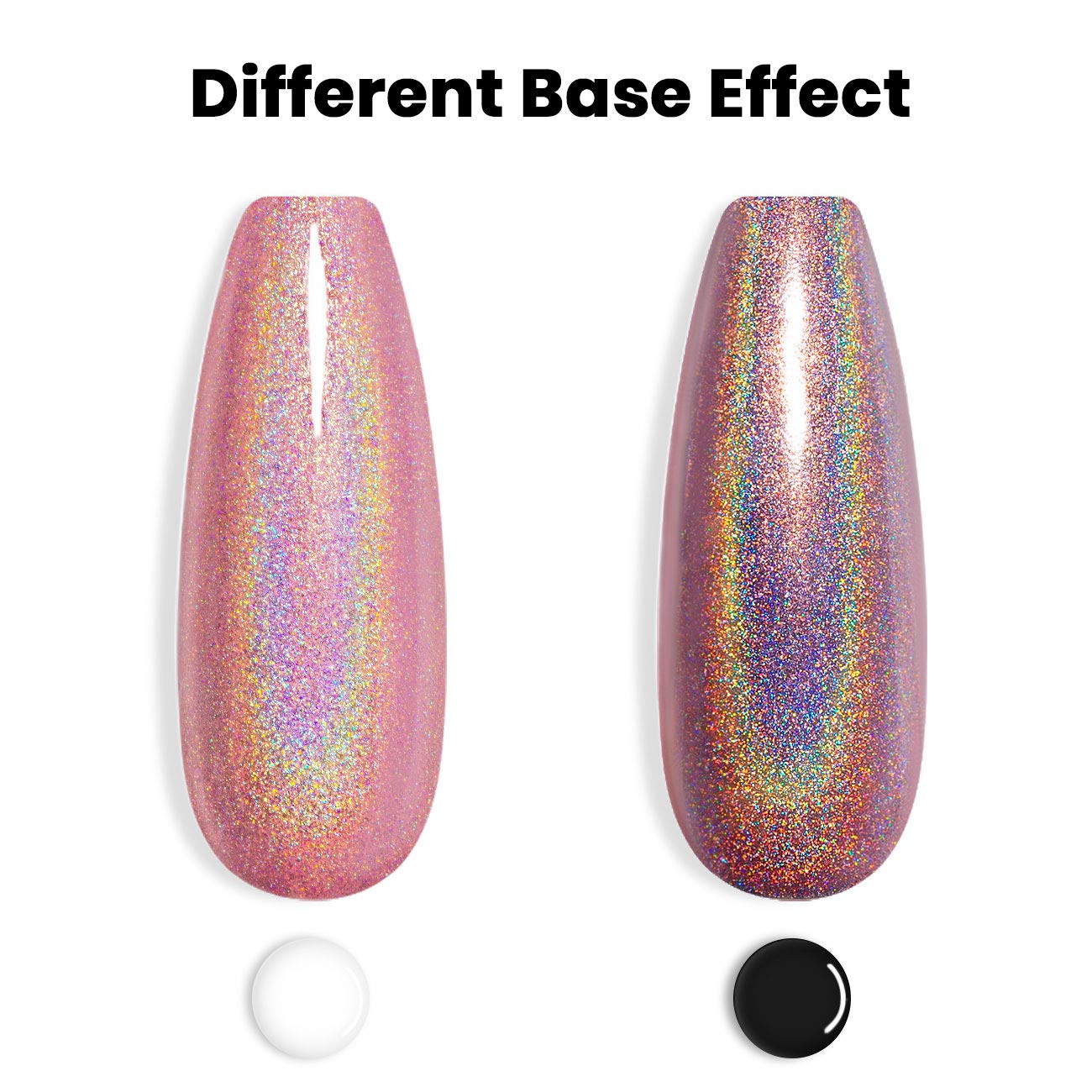 Holographic Rose Gold Gel Nail Polish with Mermaid Unicorn Glitter Effect - Long Lasting Shimmer Nail Art Polish (RAR73) for Spring Summer Manicures, Parties & Special Occasions