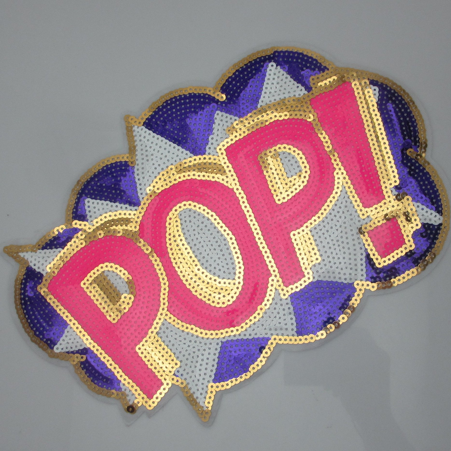 Big Letter POP Embroidered Patch with Sequins - Sew On Applique for Clothes, Curtains, DIY Crafts - Perfect for Home Decor, Wedding Party Decorations (Letter POP-1) | Use for Jackets, Bags, Hats, Pillows and Scrapbooking