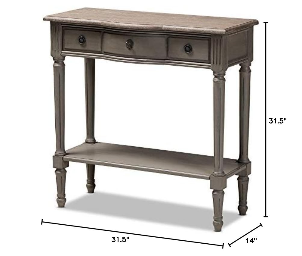 Baxton Studio Modern Gray Console Table - Entryway Sofa Table for Living Room, Hallway & Home Decor