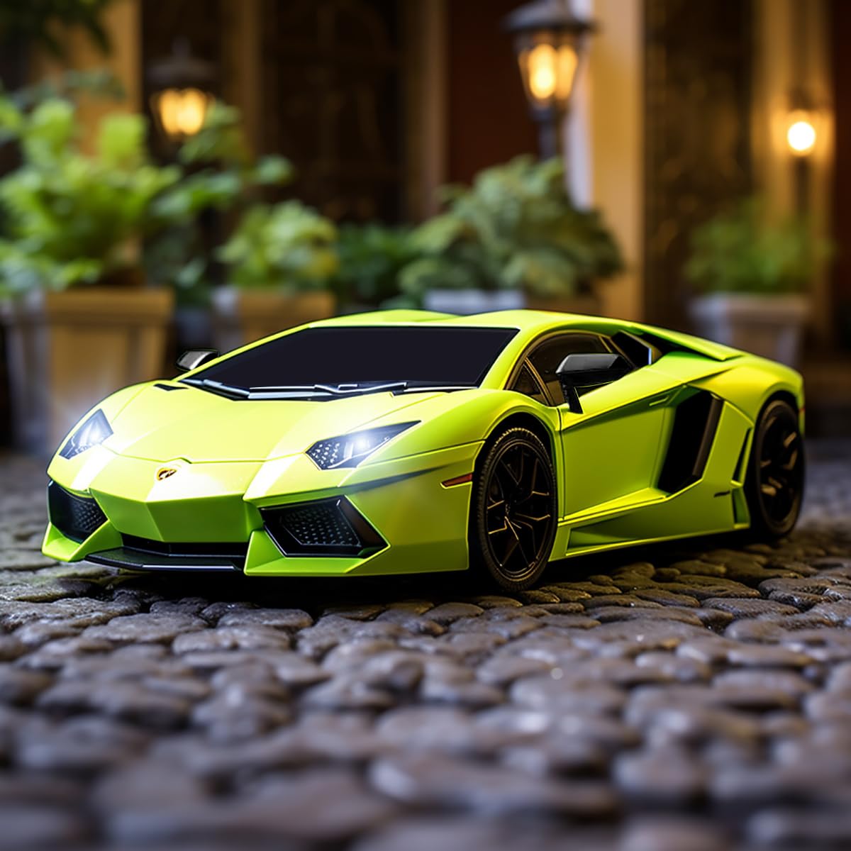 1:18 Lamborghini Aventador RC Car - 2.4GHz Remote Control Electric Racing Car, Licensed Model Vehicle for Kids & Adults | High-Speed Sport Toy for Indoor & Outdoor Play, Birthday Gifts, Hobby Collectors (Green)
