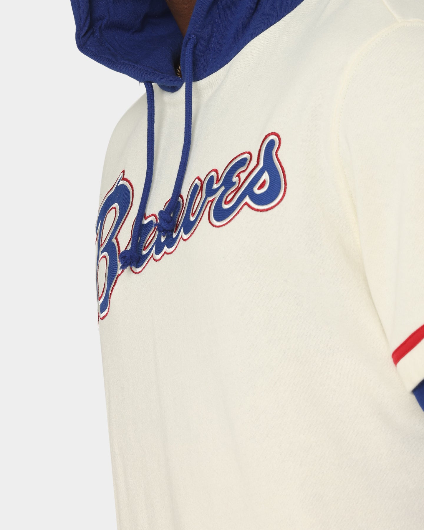 47 Brand Atlanta Braves Shortstop Hoodie Cream - Cozy MLB Fanwear for Men & Women - Perfect for Game Day, Casual Wear & Outdoor Activities