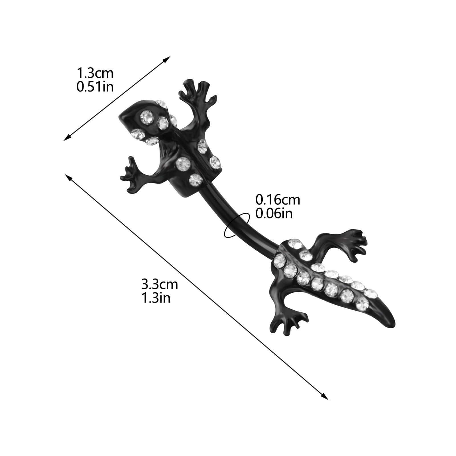 Insect Gecko Lizard Belly Button Rings | AS101 | Unique Body Jewelry for Piercing Enthusiasts & Alternative Fashion Lovers