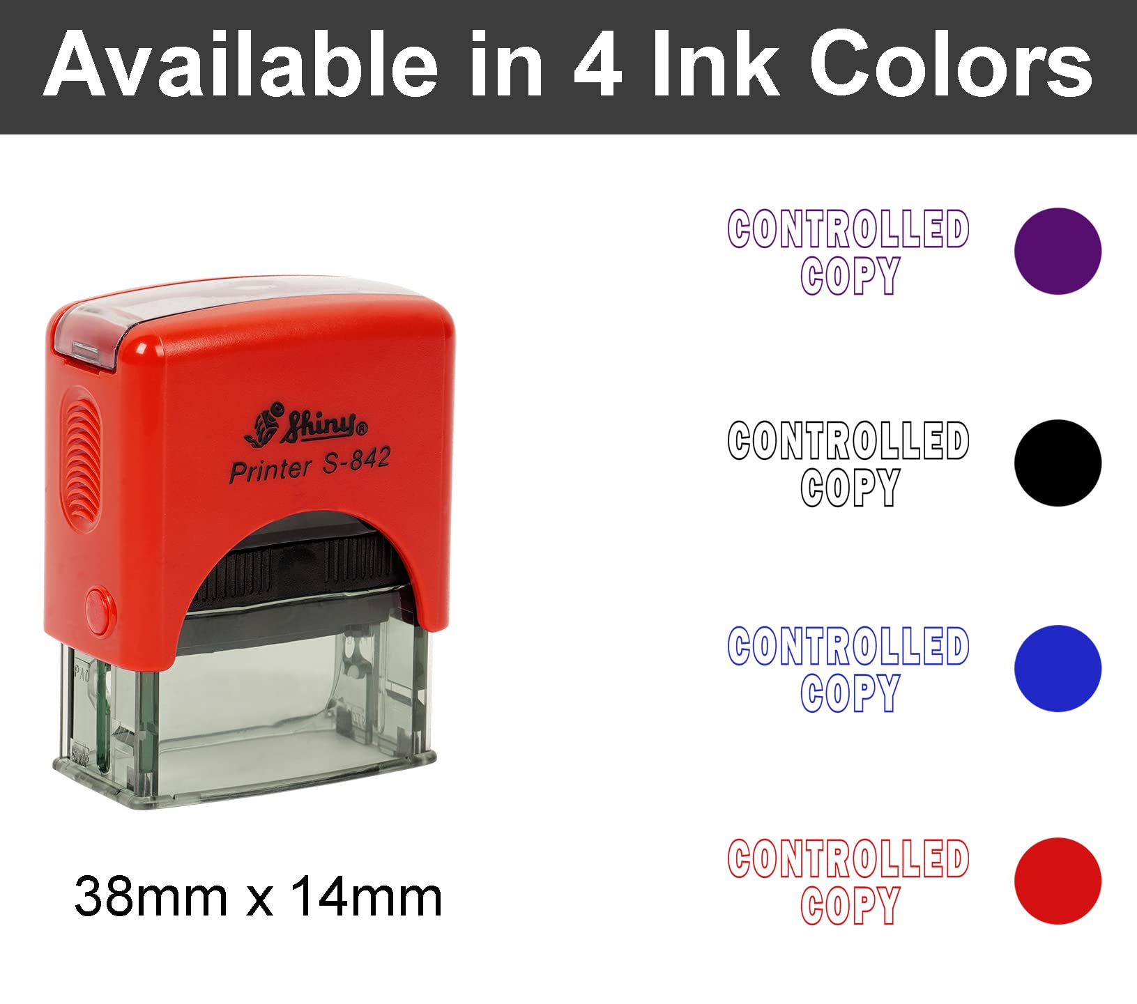Custom Self-Inking Rubber Stamp - Printtoo Controlled Copy Stamp for Office, Business & Legal Documents | Personalized Shiny Stationery Stamp for Signing, Notarizing & Paperwork