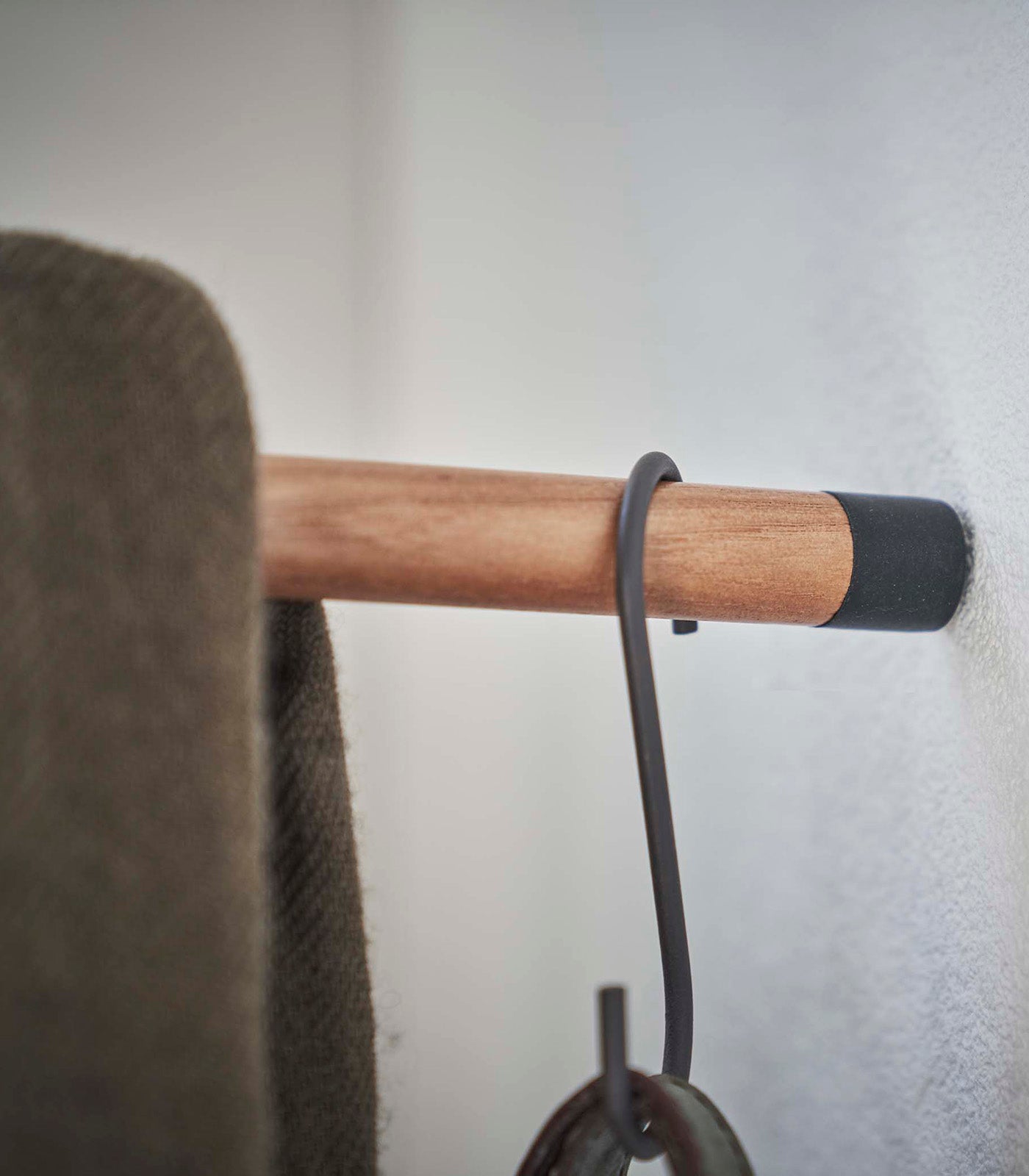 Sturdy Corner Leaning Coat Rack with Wooden Hooks - Space Saving Wall Mounted Clothes Hanger for Bedroom, Entryway & Closet Organization (63 Inch Height)