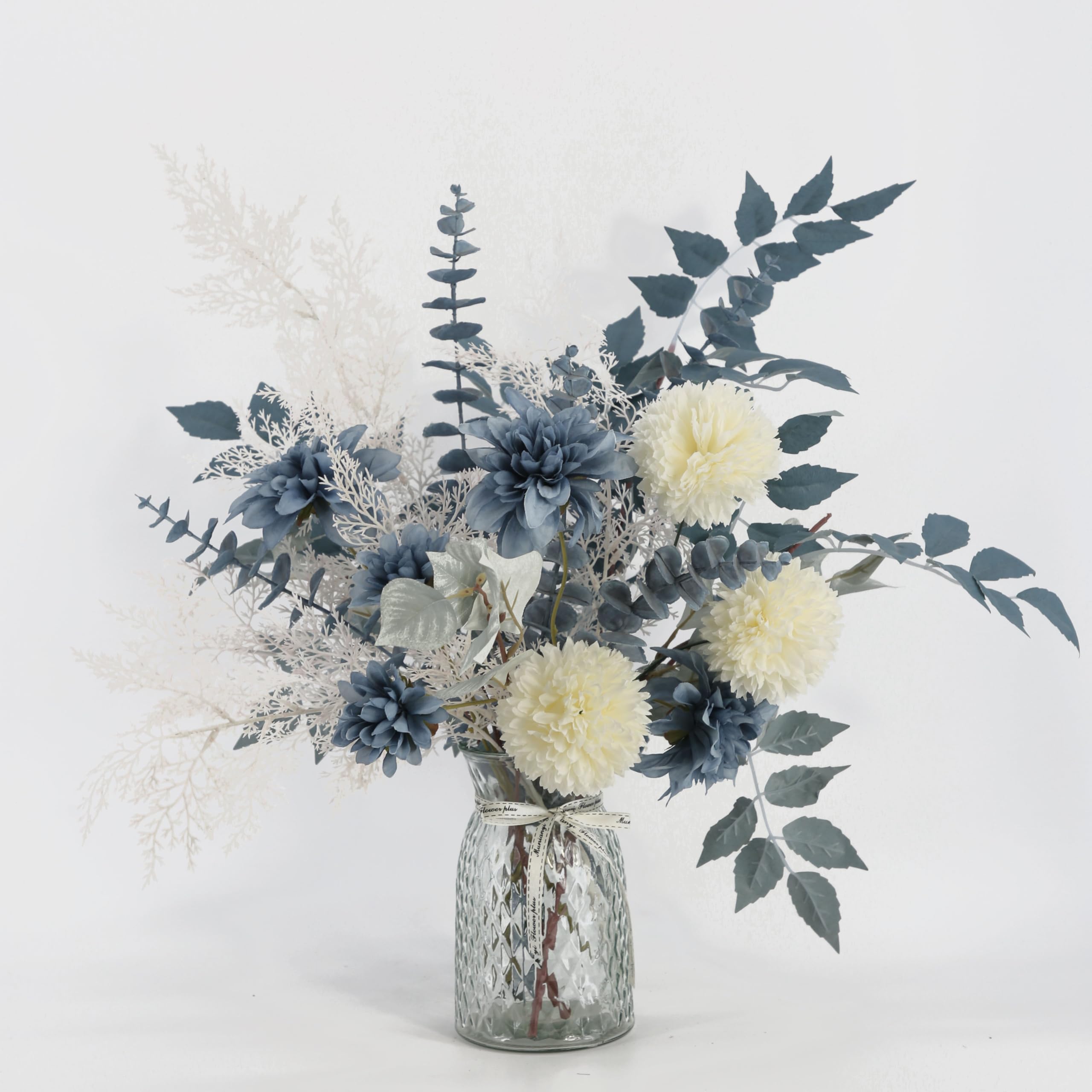 Artificial Flowers in Vase - Fake Floral Arrangement for Home & Office Decor - Dining Table Centerpiece, Coffee Table & Living Room Decor - Perfect for Weddings, Parties & Interior Design