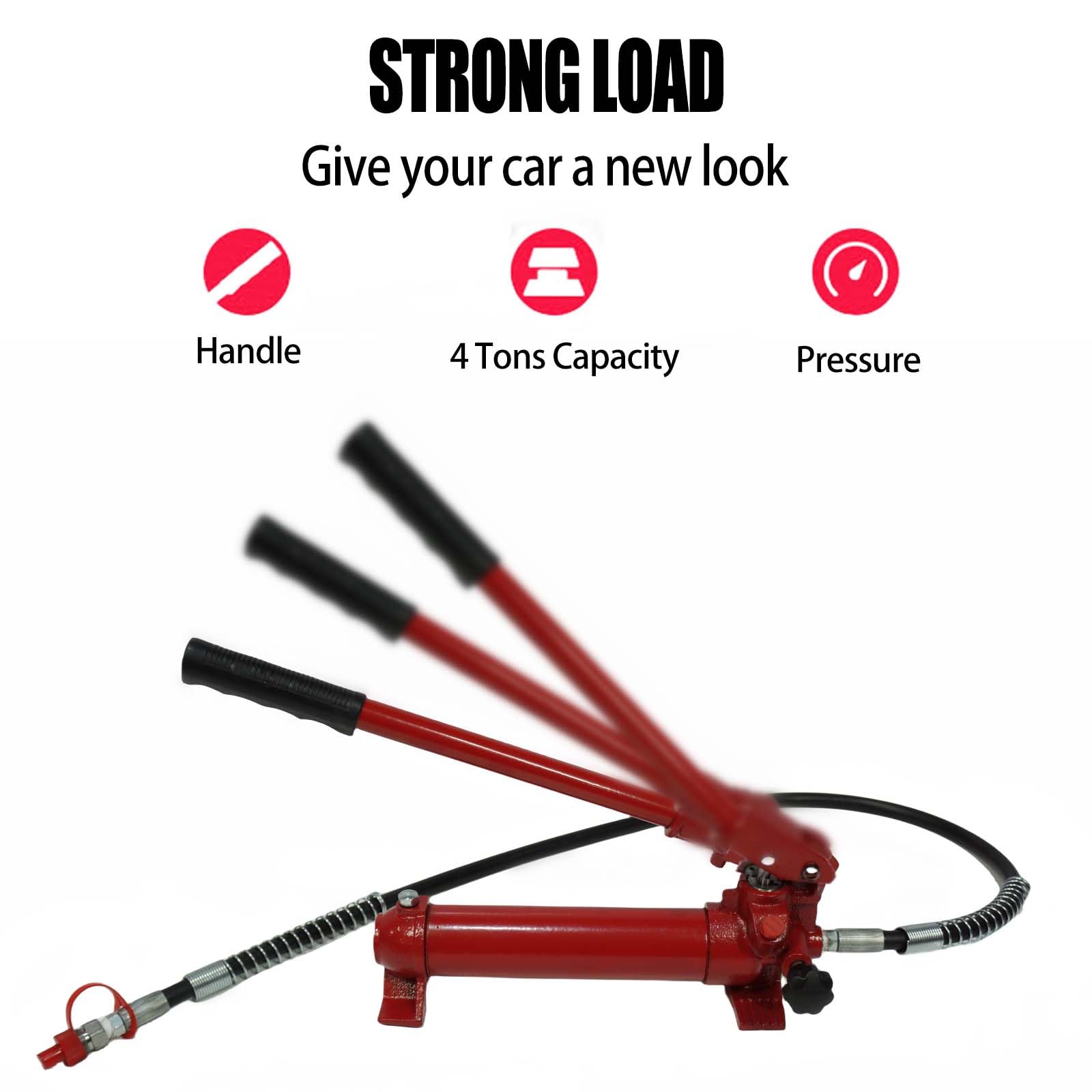 **GARVEE 4 Ton Porta Power Kit – 15-Piece Hydraulic Ram Set for Auto Body Frame Repair (8000 lbs Capacity) with Carrying Case – Ideal for Car Repair, Metal Bending, and Heavy-Duty Lifting (Red)**