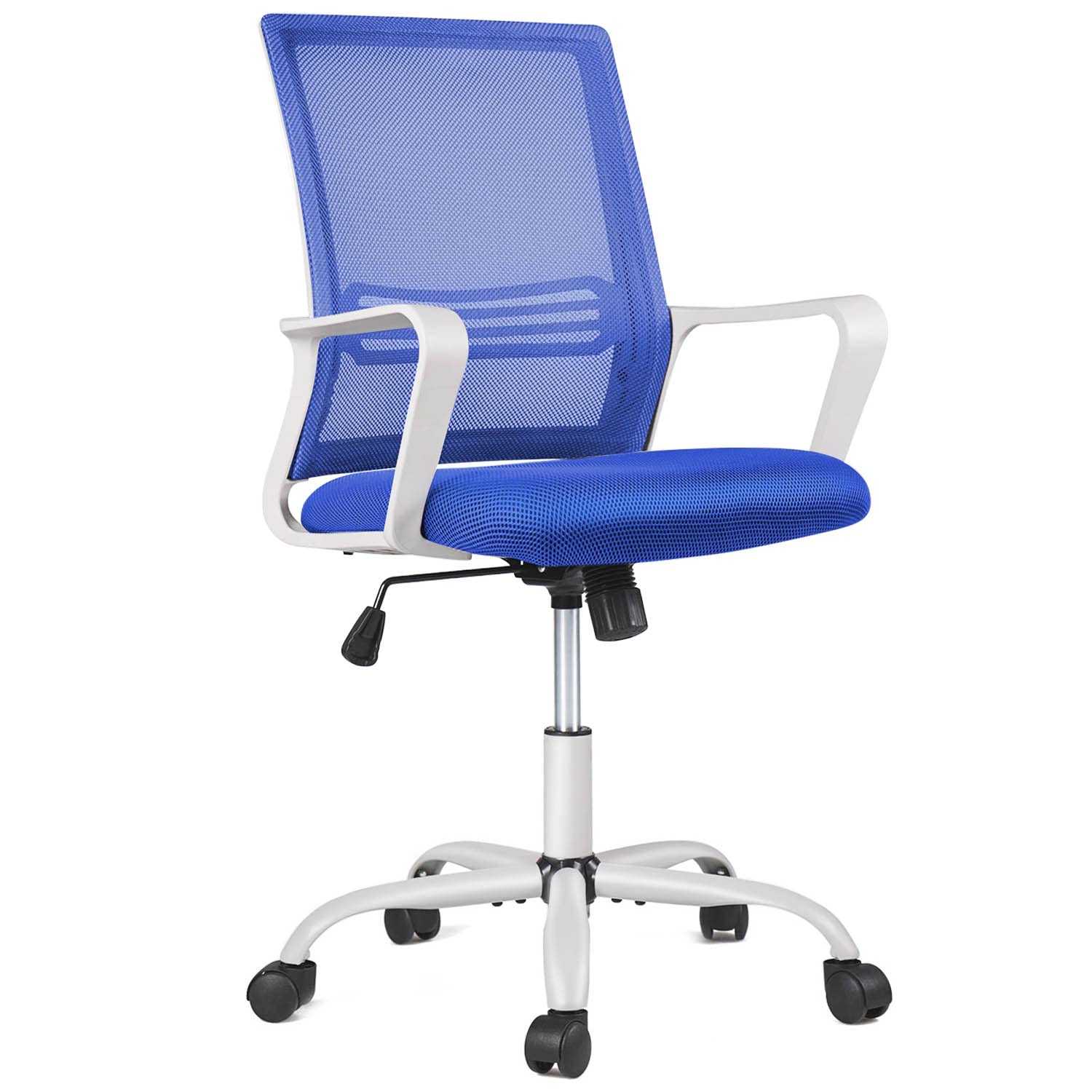 Ergonomic Office Chair with Wheels & Armrests - Adjustable Mid Back Mesh Computer Desk Chair for Home & Office - Perfect for Long Work Hours, Gaming, and Remote Work