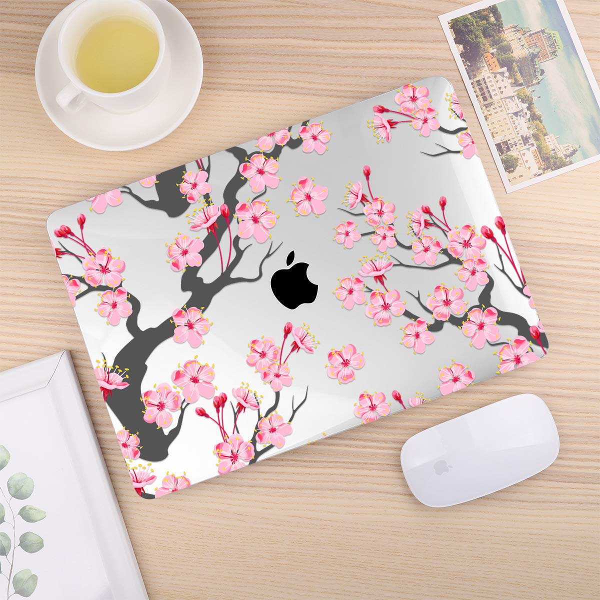 CISSOOK 16-inch MacBook Pro Hard Shell Case (2021-2024 Models) - Cherry Blossom Floral Design Protective Cover for MacBook Pro 16.2