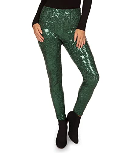 High Waisted Dark Green Sequin