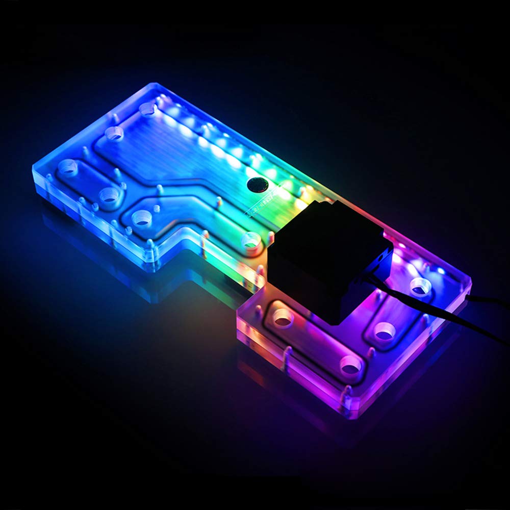 Bykski RBW Acrylic Distro Plate with DDC Pump - Water Cooling Distribution Block for PC Builds in Win 909 Case | Perfect for Custom Loop Liquid Cooling Systems & Gaming Rigs