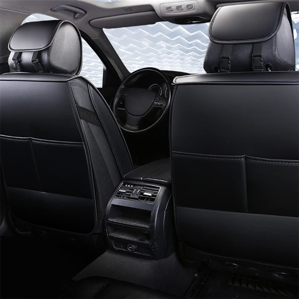 Premium Front & Rear Seat Covers for Ford Crown Victoria - Luxury PU Leather, Breathable & Comfortable (Black & White) - Perfect for Daily Commute, Road Trips & Car Protection