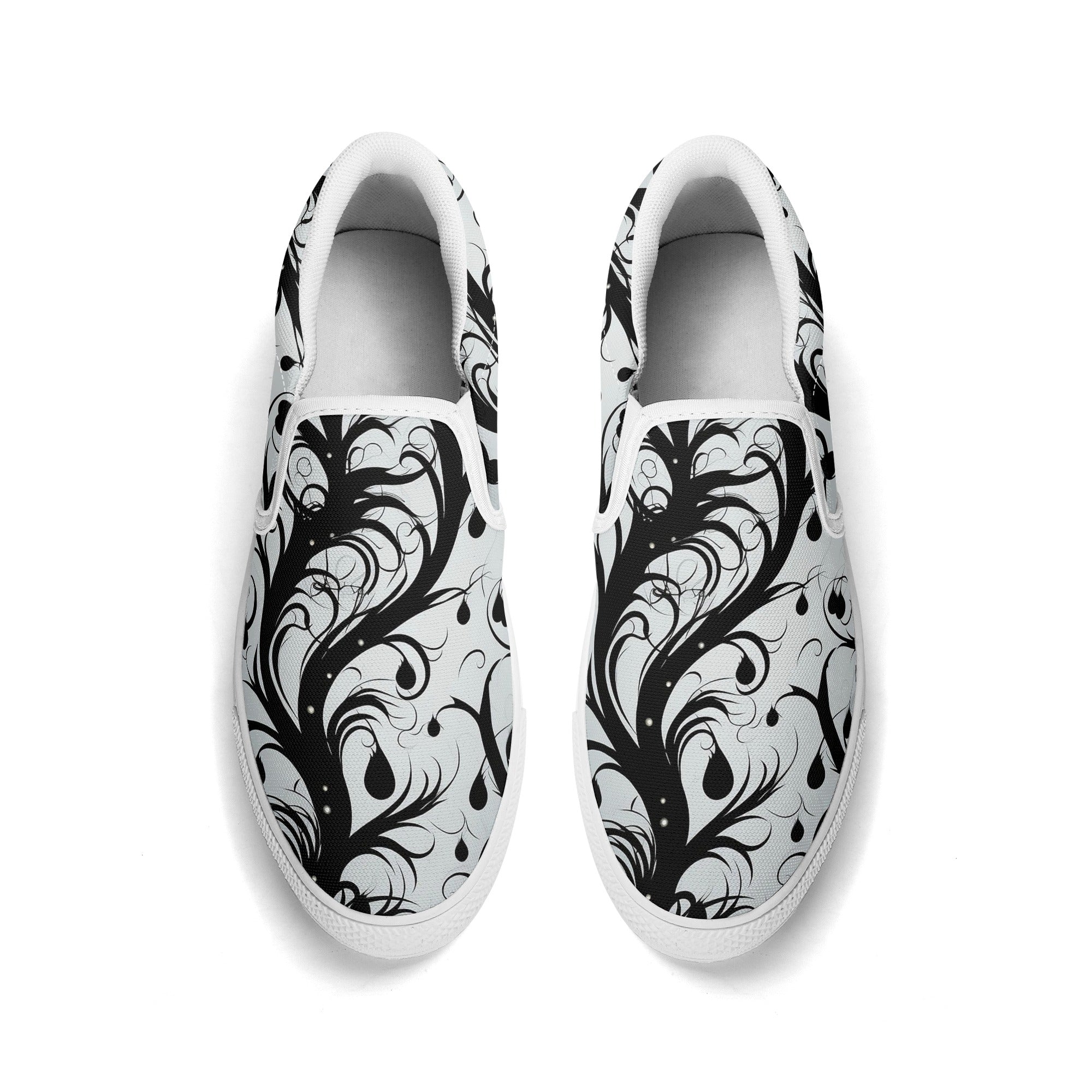Goth Vines of Darkness Slip-On Shoes for Women - Punk Rock Gothic Platform Sneakers - Comfortable & Stylish for Concerts, Halloween & Alternative Fashion