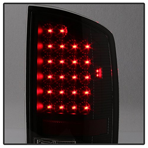 Dodge Ram 1500 2007-2008 2500 3500 07-09 LED Tail Lights - Euro Style Red Rear Brake Lamps for Improved Visibility & Safety at Night Driving