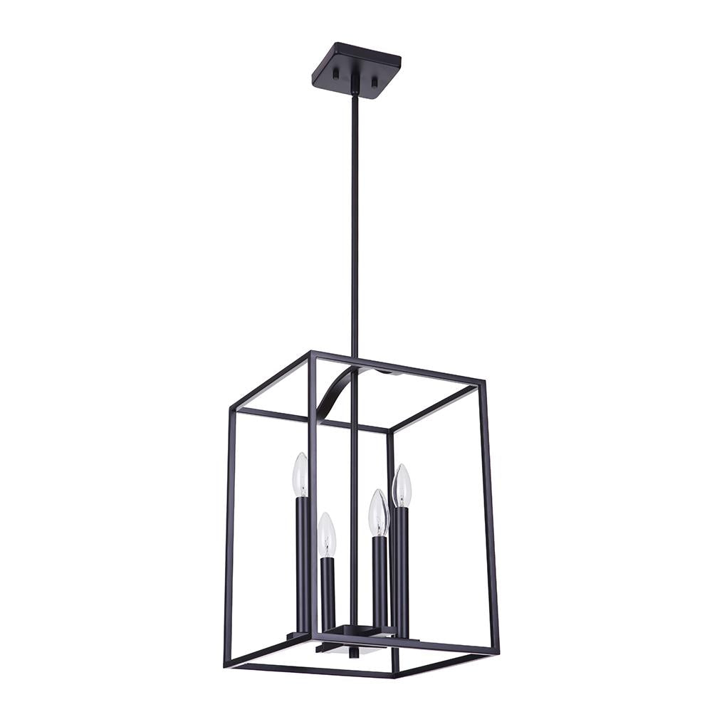Tiffany Style 4-Light Black Pendant Lighting Fixture - Perfect for Dining Room, Kitchen Island, or Entryway Chandelier
