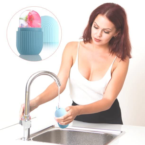 BESTOTTAM Ice Roller for Face & Eye - Upgraded Cooling Facial Massager for Puffiness, Dark Circles & Skin Tightening | Skincare Tool with Silicone Ice Mold | Perfect for Morning Routine, Post-Workout Recovery & Spa Treatments