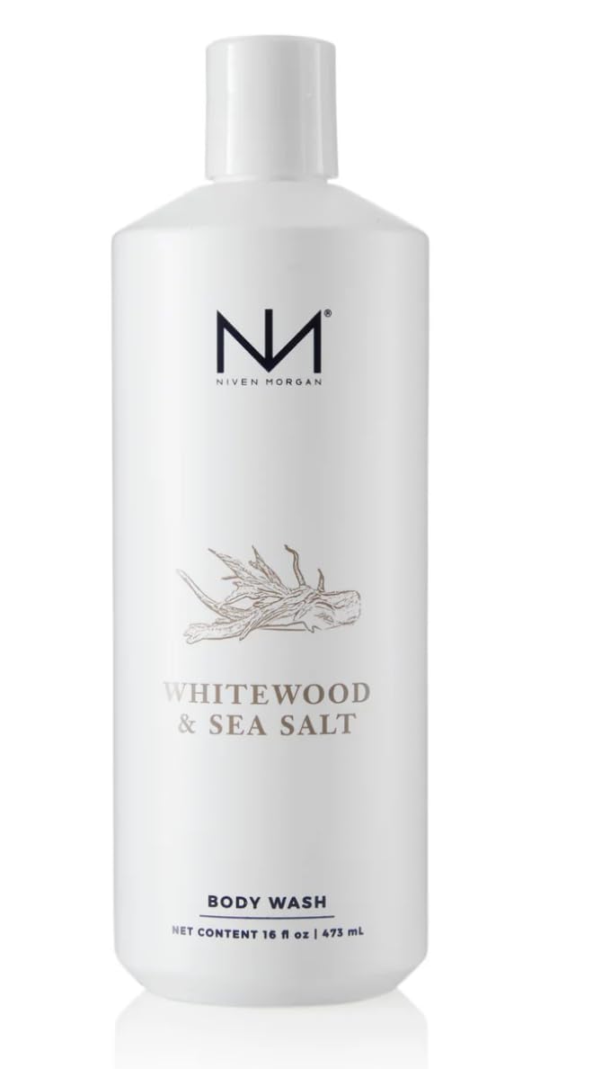 Niven Morgan Whitewood & Sea Salt Body Wash for Men - Hydrating & Refreshing Shower Gel with Natural Ingredients - Perfect for Daily Use, Gym, and Travel