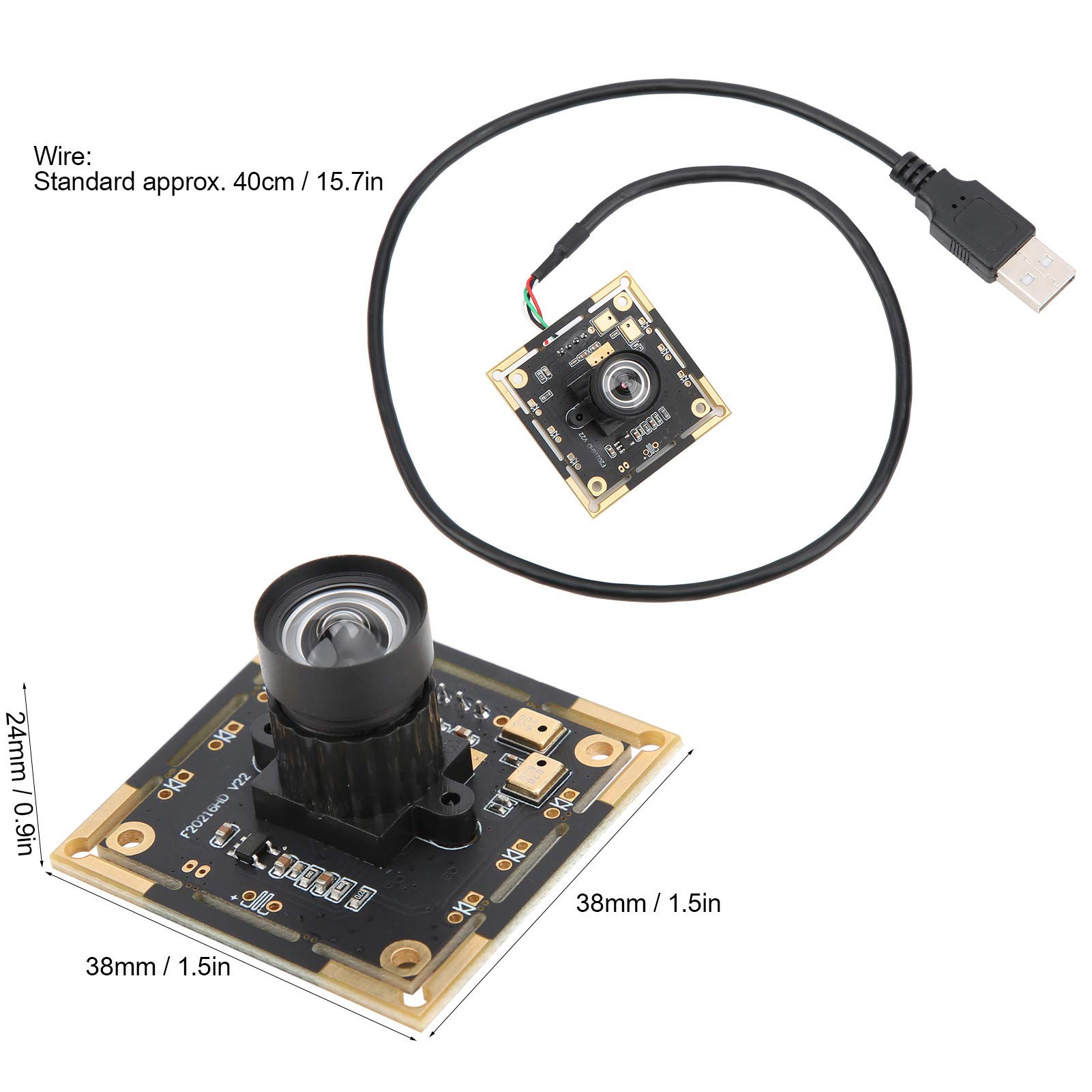 ANKROYU HBVCAM F20216HD V22 92° Wide Angle HD Camera Module - 1080p USB Camera Board for PC, Laptop, Video Conferencing & Security Monitoring