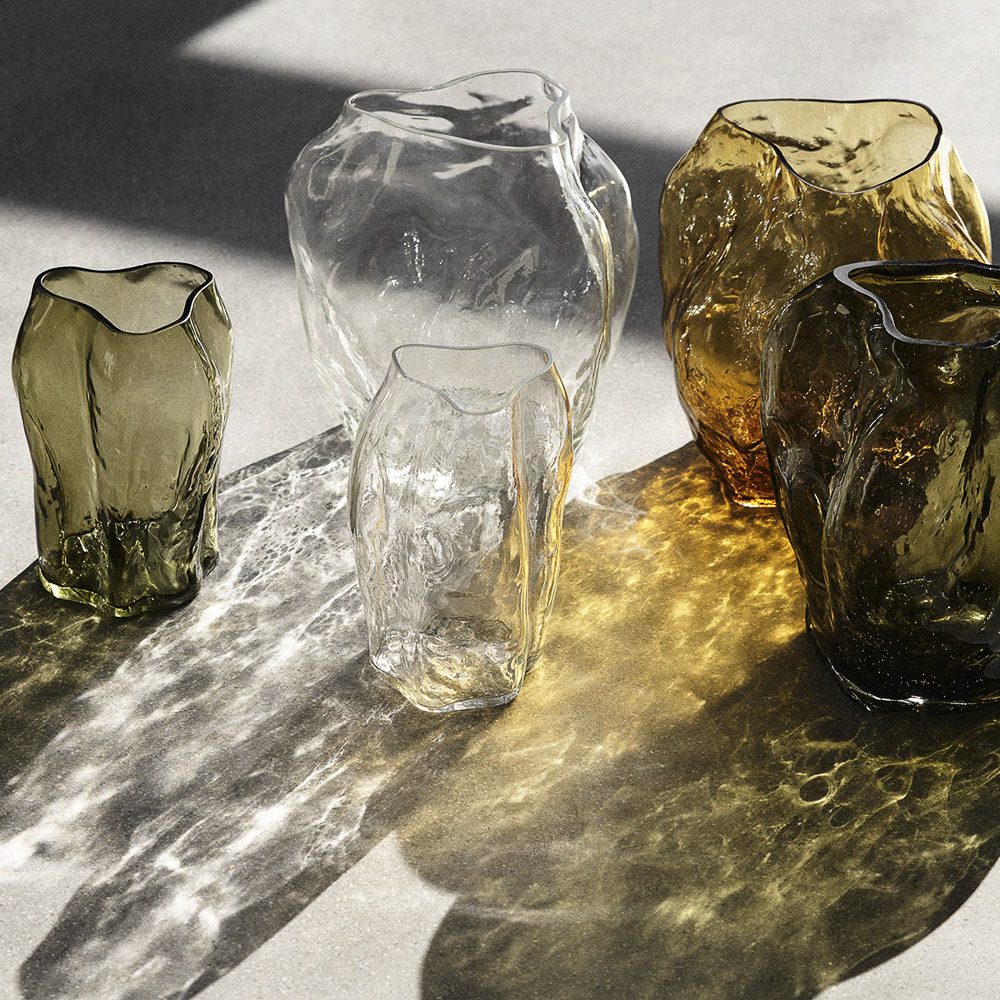 NEW WORKS Blaehr Large Clear Glass Vase - Elegant Home Decor for Living Room, Dining Table & Wedding Centerpieces