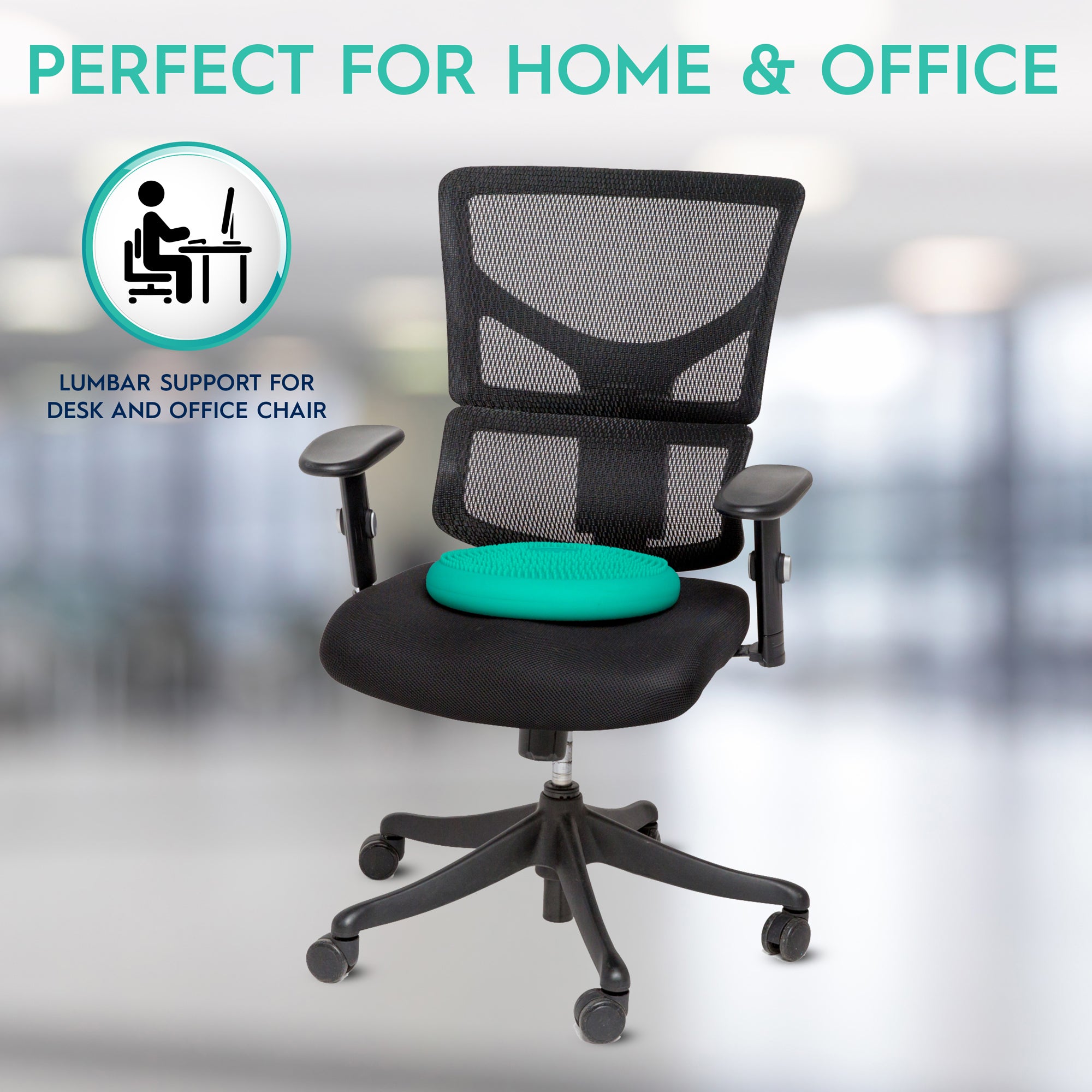 Bouncyband Big Wiggle Seat Sensory Cushion - Mint Green Flexible Seating for Kids | Improves Focus & Movement | Perfect for Classroom, Homeschool & ADHD Therapy