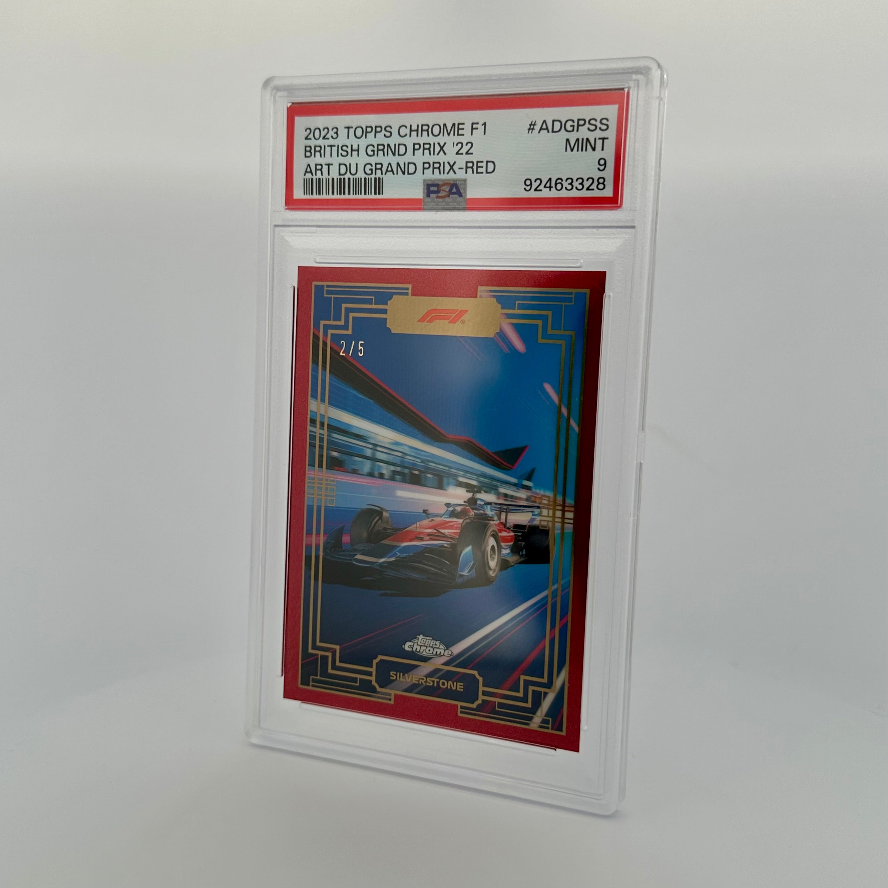 PSA 9 2023 Chrome Art du Grand Prix 2/5 Red Silverstone #ADGPSS - Collectible Racing Card for Display & Investment