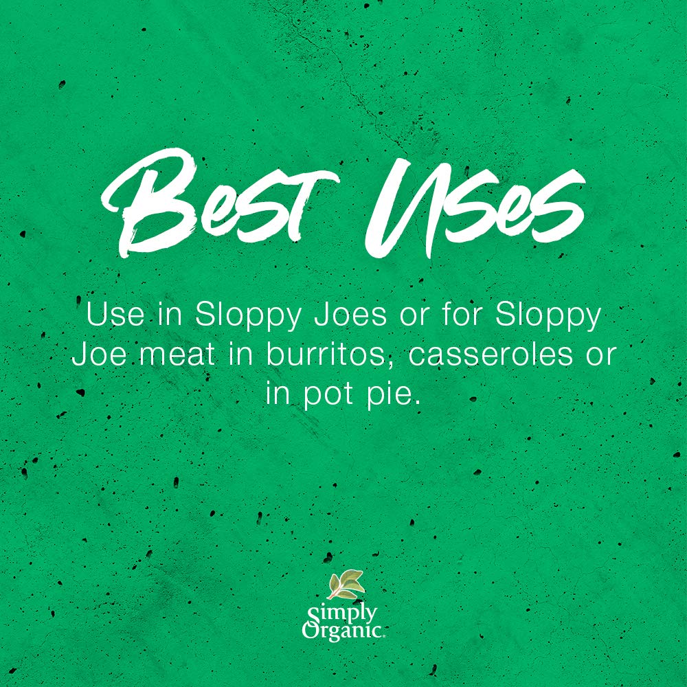 Organic Sloppy Joe Seasoning Mix, USDA Certified, Gluten-Free, Non-GMO | 1.41 oz (Pack of 12) | Perfect for Burgers, Sandwiches & Family Dinners