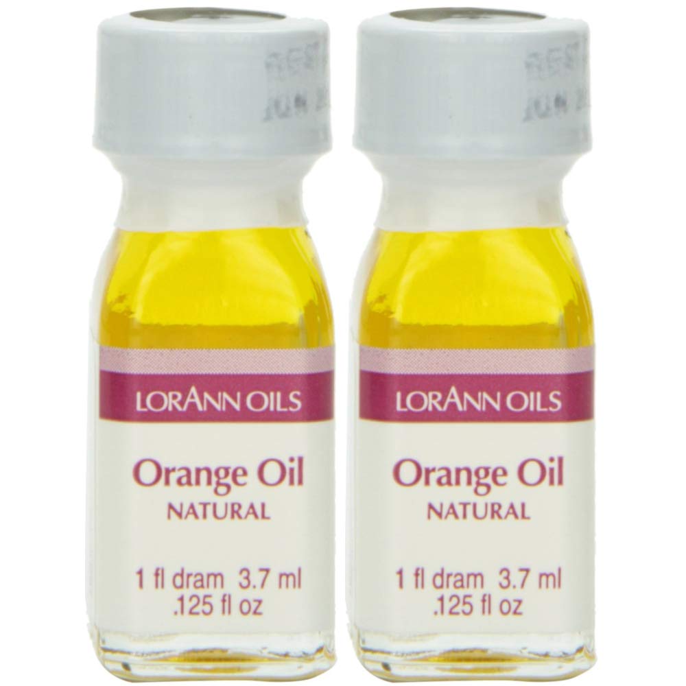 LorAnn Oils Super Strength Flavoring - Natural Orange Oil for Candy Making, Baking, Hard Candy & DIY Treats - 4X Stronger Than Extracts - Pack of 2 (0.125 fl oz) - Perfect for Homemade Desserts, Beverages & Gourmet Cooking