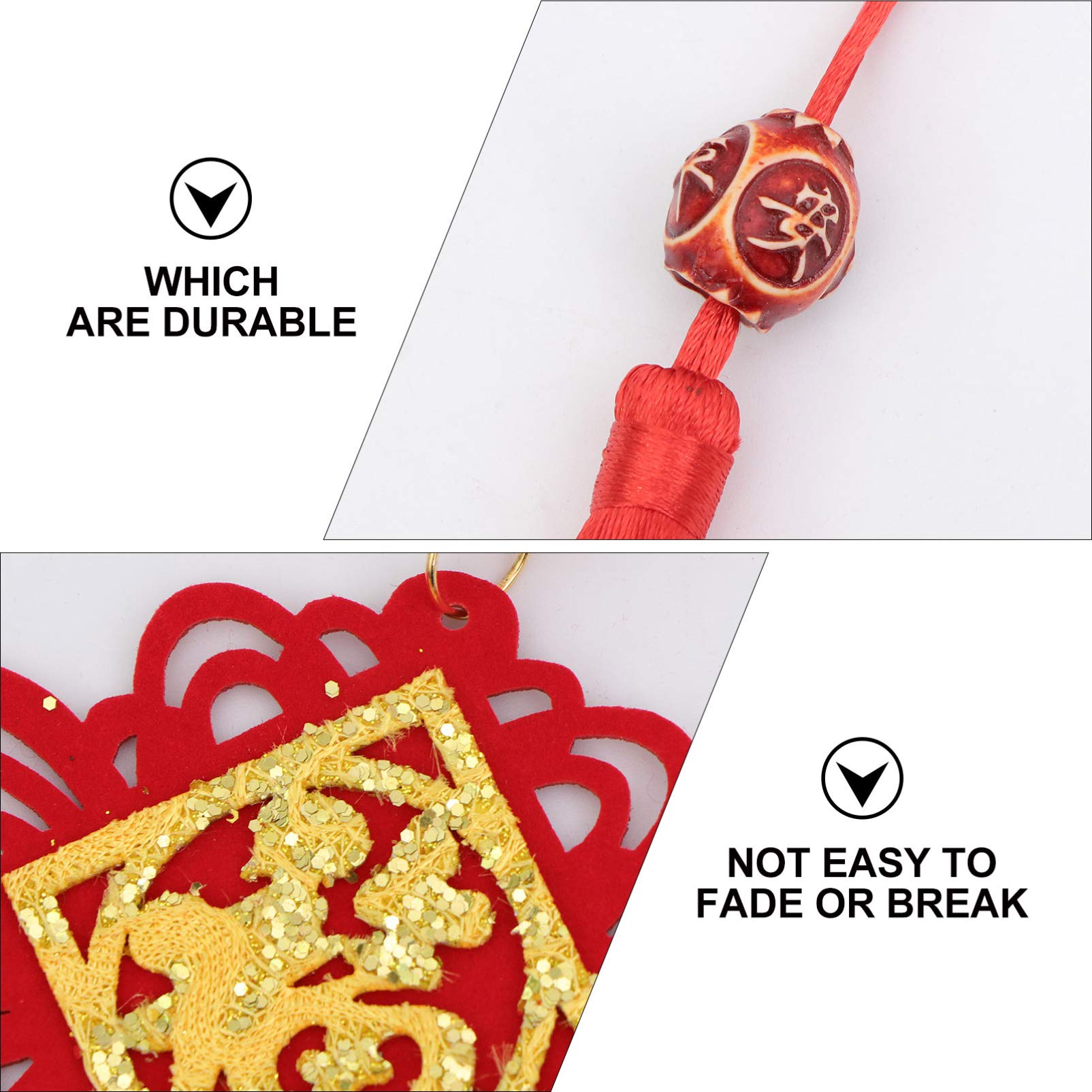 SOIMISS Chinese New Year Ornament - Red Felt Tassel Hanging Decoration for Lunar New Year, Spring Festival | Home Decor, Door Hanging, Party Supplies, Gift Idea
