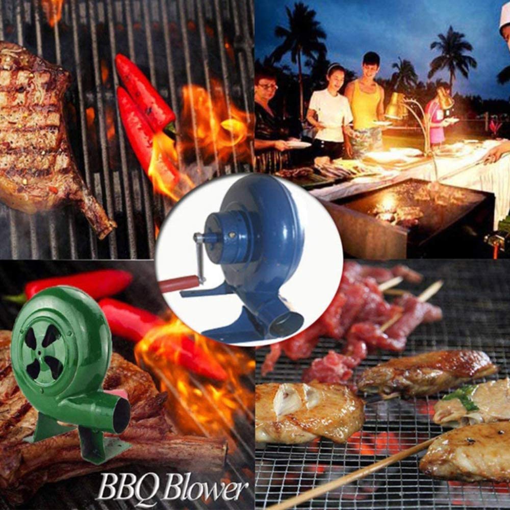 350W Manual Hand Crank Forge Blower Fan for BBQ, Grill, Outdoor Camping & Picnic Cooking - Durable Top Forge Blower for Blacksmithing & Backyard Barbecues