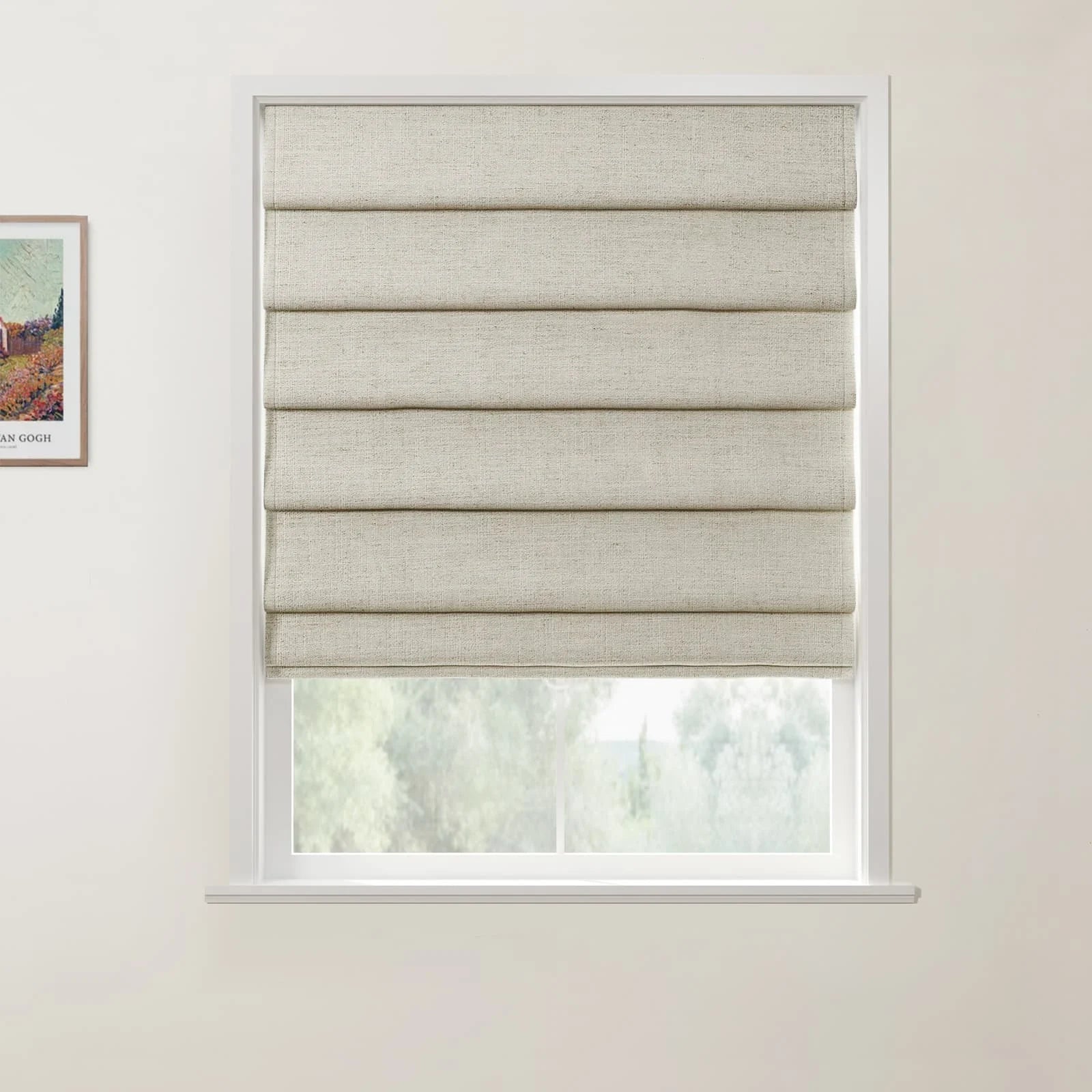 Custom Cordless Roman Shades - Blackout Window Blinds for Living Room, Bedroom & Home Decor - Easy to Install & Adjustable Light Control
