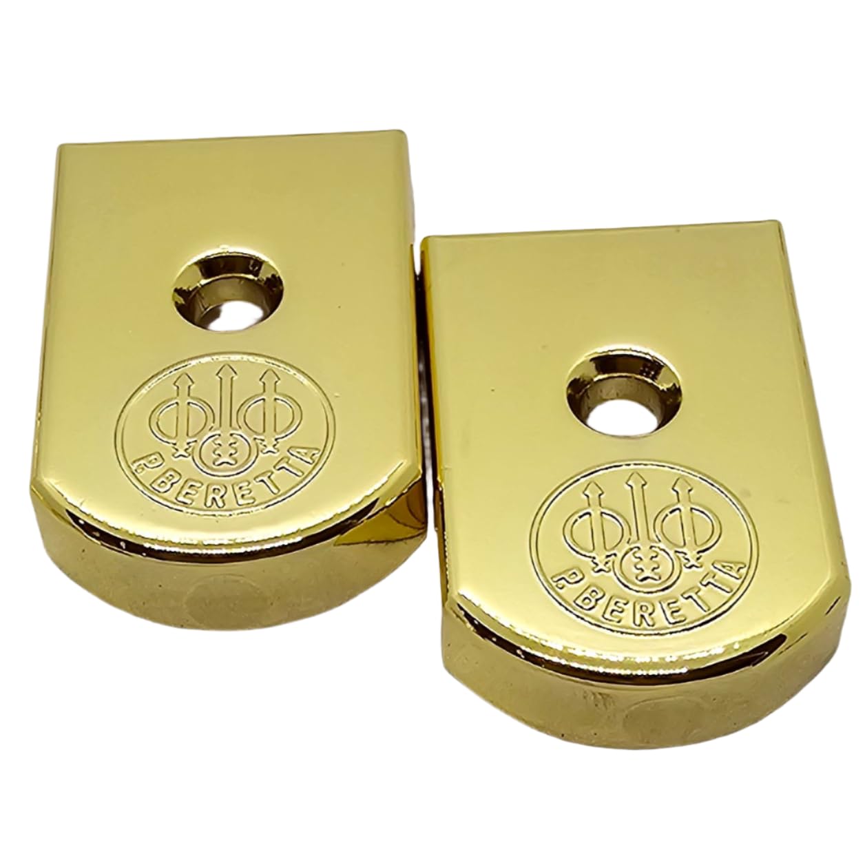 Premium Beretta 92/96 Combo Grips & Magazine Floor Plates - Nickel/Gold-Plated for 92F, 92FS, M9 & 96 Models | Enhanced Grip & Magazine Base | Perfect for Target Shooting, Competition & Concealed Carry