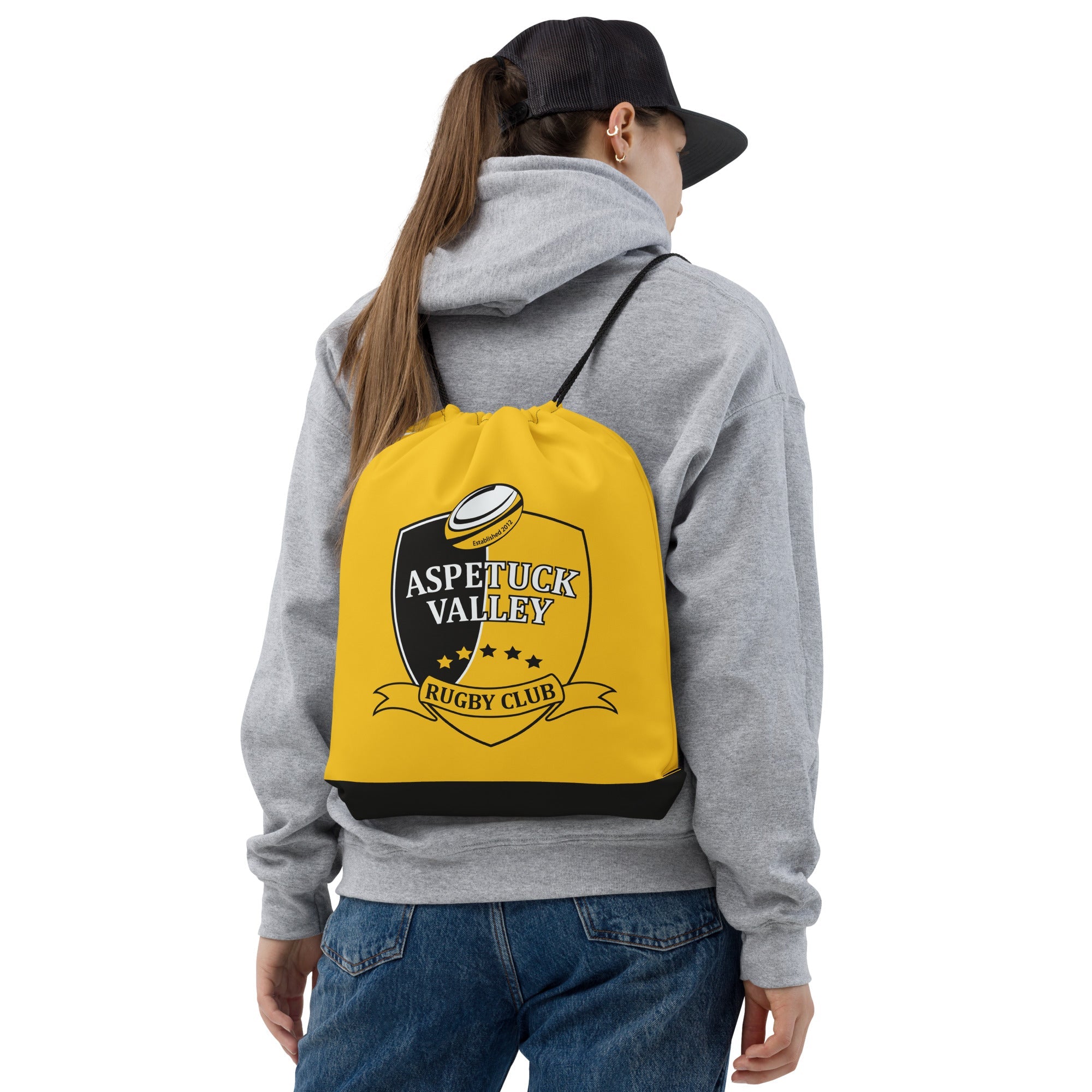 Aspetuck Valley Rugby Drawstring Bag - Durable Sports Backpack for Rugby, Gym & Travel - Perfect for Training, Workouts & Outdoor Adventures