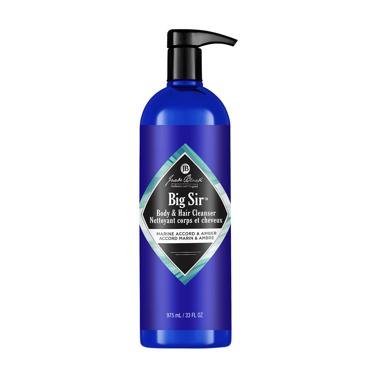 Big Sir Body and Hair Cleanser with Marine Accord & Amber - Gentle Hydrating Wash for Men, Perfect for Gym, Travel & Daily Use