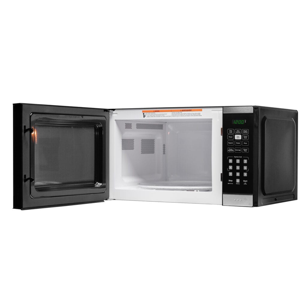 Danby DBMW0925BBS 0.9 cu. ft. Compact Countertop Microwave Oven - Black Stainless Steel - Perfect for Dorms, Offices & Small Kitchens