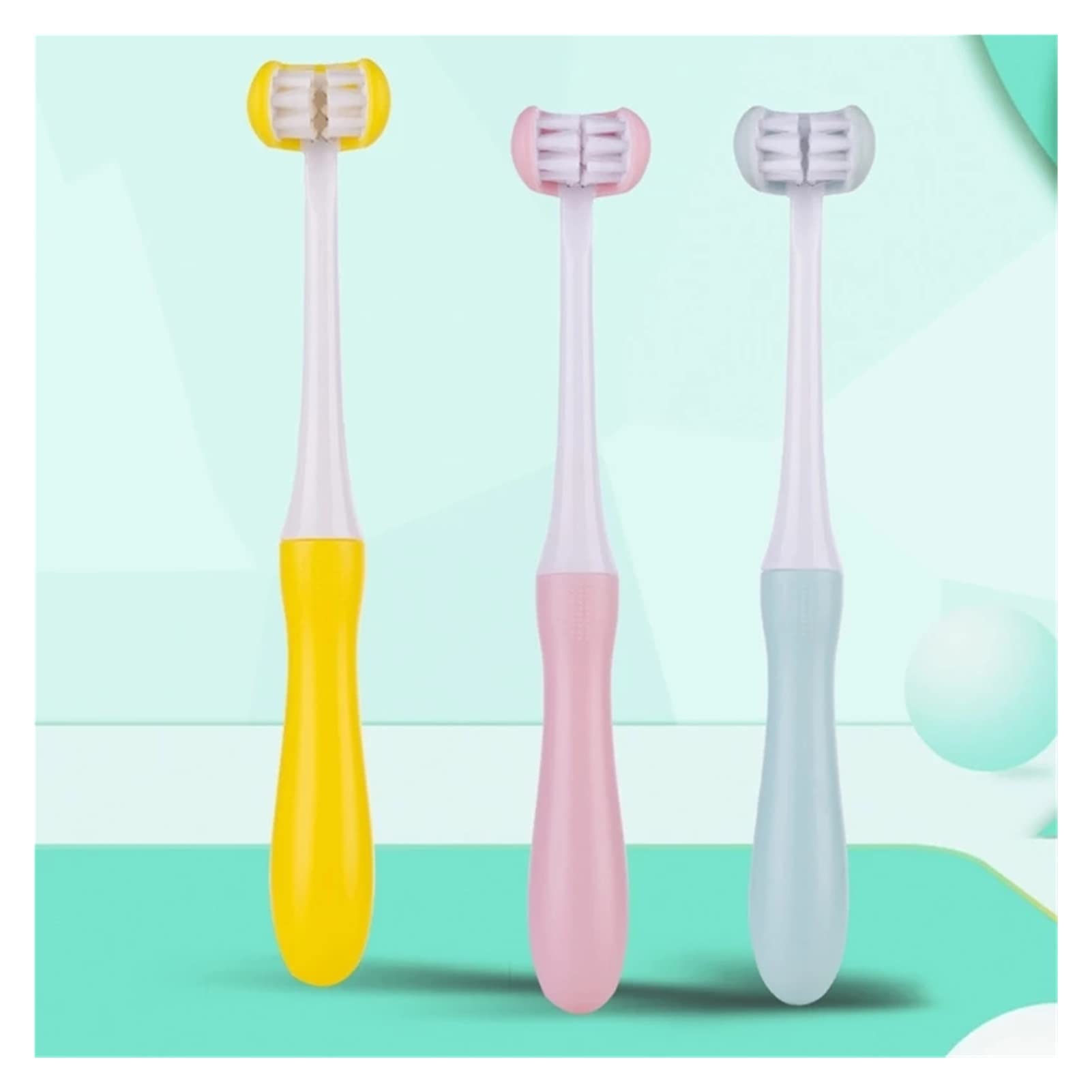 3D Toothbrush for Kids - Soft Bristles, Easy Grip Manual Toothbrush for Boys & Girls | Gentle 3-Sided Cleaning | Perfect Children's Gift (Color A, One Size) - Ideal for Daily Oral Care at Home & Travel