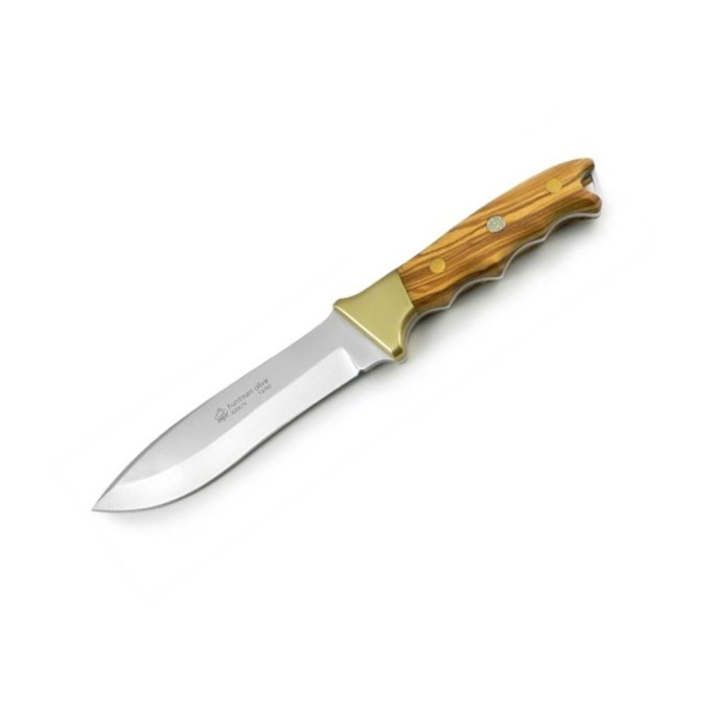 Puma IP Huntman Fixed Blade Knife - Olive Green Hunting Knife with Sheath | Outdoor Survival, Camping & Bushcraft Tool