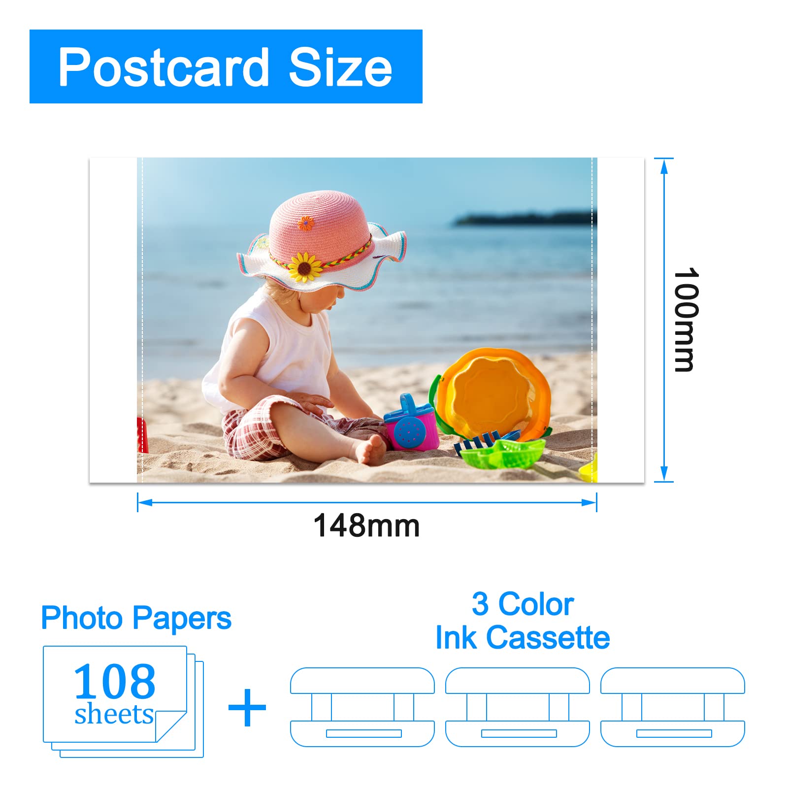 Compatible Canon KP-108IN KP108 12-Color Ink Cartridge & 432-Sheet Photo Paper Set (4