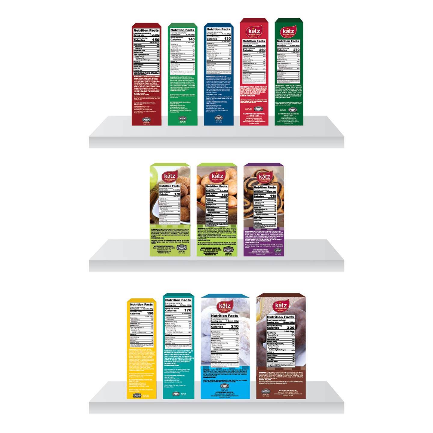 Katz Gluten Free Top 12 Best Sellers Variety Pack - Donuts, Donut Holes, Mini Fruit Pies, Crème Cakes, Cupcakes & Rugelach | Dairy Free, Nut Free, Soy Free, Gluten Free Snacks (12 Pack) | Perfect for Parties, Gifts & Celiac-Friendly Treats