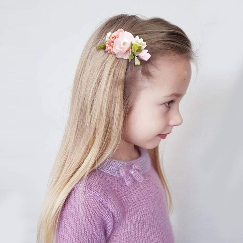 Floral Hair Clips Set for Baby Girls - 3pcs Lightweight Flower Hair Bows with Boutique Lined Alligator Clips | Perfect for Toddlers, Teens & Gift Giving | Birthday Parties, School, Photo Shoots & Special Occasions